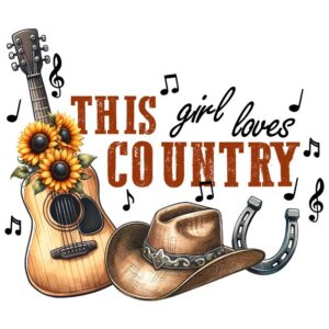 Heat transfers Iron on stickers  country music 95 for Tshirts Iron on Decal Patches Stickers Clothes Hat Pillows DIY Crafts