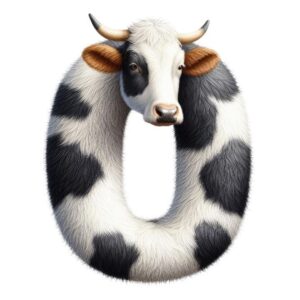 Heat transfers Iron on stickers  cow letter 1 for Tshirts Iron on Decal Patches Stickers Clothes Hat Pillows DIY Crafts