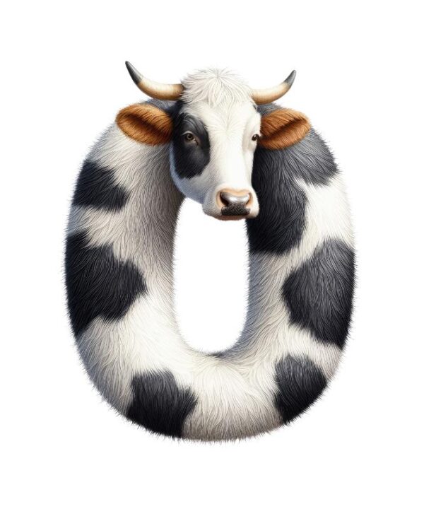 Heat transfers Iron on stickers  cow letter 1 for Tshirts Iron on Decal Patches Stickers Clothes Hat Pillows DIY Crafts