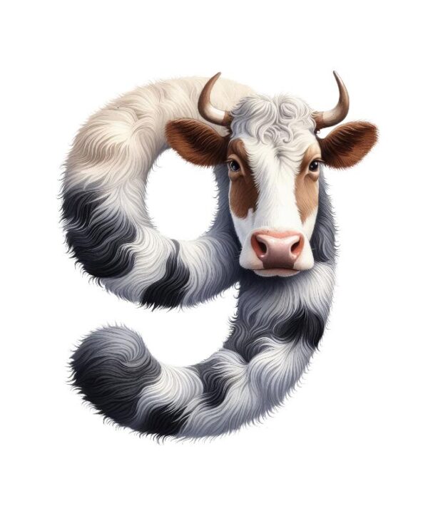 Heat transfers Iron on stickers  cow letter 10 for Tshirts Iron on Decal Patches Stickers Clothes Hat Pillows DIY Crafts