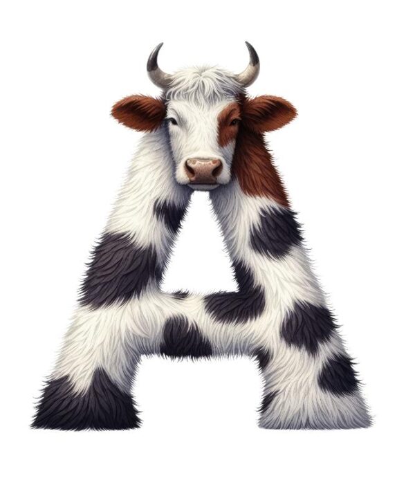 Heat transfers Iron on stickers  cow letter 11 for Tshirts Iron on Decal Patches Stickers Clothes Hat Pillows DIY Crafts