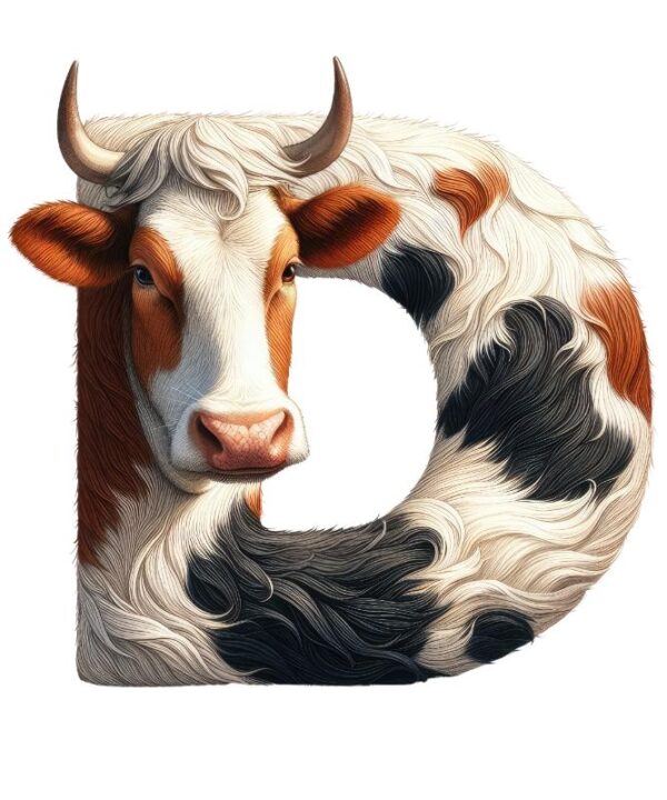 Heat transfers Iron on stickers  cow letter 14 for Tshirts Iron on Decal Patches Stickers Clothes Hat Pillows DIY Crafts