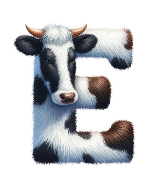 Heat transfers Iron on stickers  cow letter 15 for Tshirts Iron on Decal Patches Stickers Clothes Hat Pillows DIY Crafts