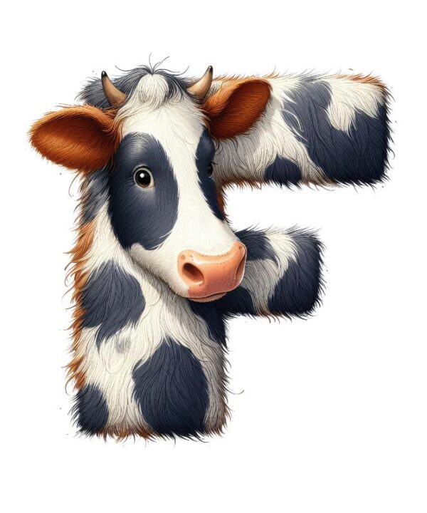 Heat transfers Iron on stickers  cow letter 16 for Tshirts Iron on Decal Patches Stickers Clothes Hat Pillows DIY Crafts