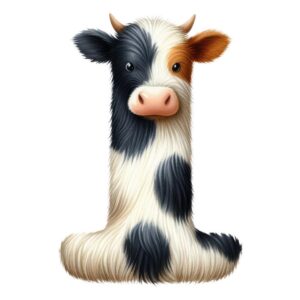 Heat transfers Iron on stickers  cow letter 19 for Tshirts Iron on Decal Patches Stickers Clothes Hat Pillows DIY Crafts