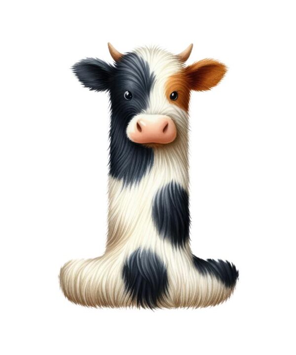 Heat transfers Iron on stickers  cow letter 19 for Tshirts Iron on Decal Patches Stickers Clothes Hat Pillows DIY Crafts