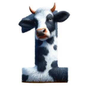 Heat transfers Iron on stickers  cow letter 2 for Tshirts Iron on Decal Patches Stickers Clothes Hat Pillows DIY Crafts