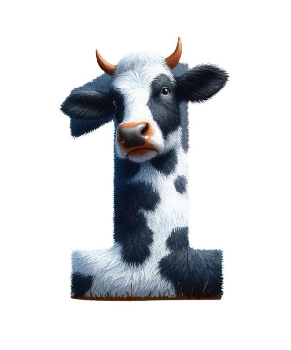 Heat transfers Iron on stickers  cow letter 2 for Tshirts Iron on Decal Patches Stickers Clothes Hat Pillows DIY Crafts