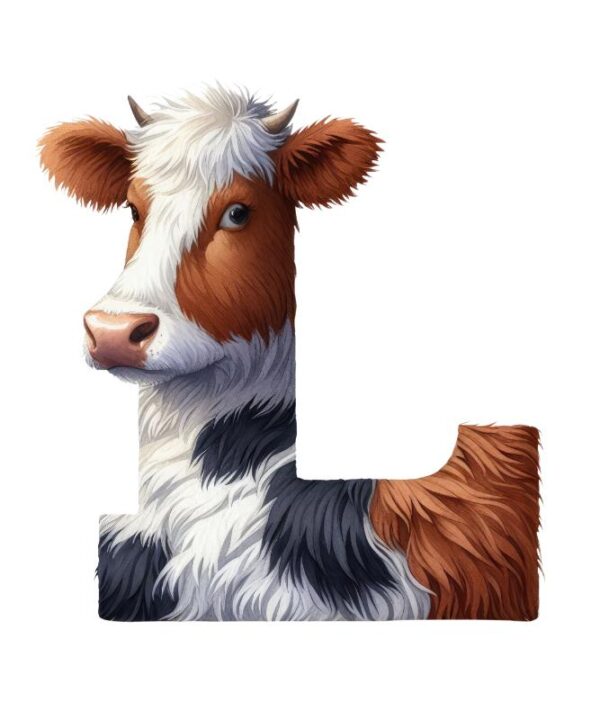 Heat transfers Iron on stickers  cow letter 22 for Tshirts Iron on Decal Patches Stickers Clothes Hat Pillows DIY Crafts