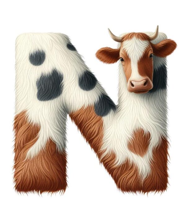 Heat transfers Iron on stickers  cow letter 24 for Tshirts Iron on Decal Patches Stickers Clothes Hat Pillows DIY Crafts