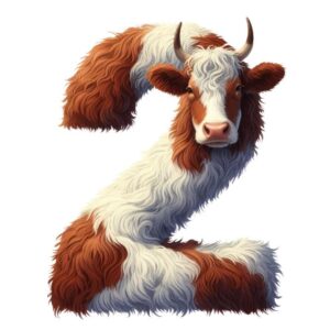 Heat transfers Iron on stickers  cow letter 3 for Tshirts Iron on Decal Patches Stickers Clothes Hat Pillows DIY Crafts