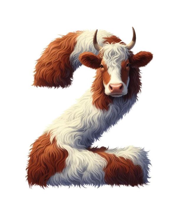 Heat transfers Iron on stickers  cow letter 3 for Tshirts Iron on Decal Patches Stickers Clothes Hat Pillows DIY Crafts