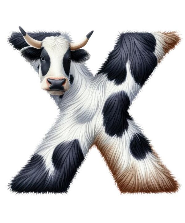 Heat transfers Iron on stickers  cow letter 34 for Tshirts Iron on Decal Patches Stickers Clothes Hat Pillows DIY Crafts
