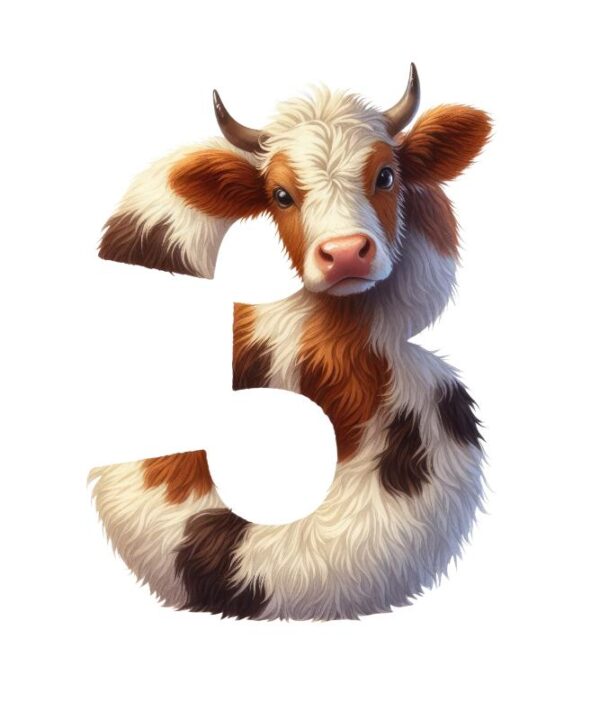 Heat transfers Iron on stickers  cow letter 4 for Tshirts Iron on Decal Patches Stickers Clothes Hat Pillows DIY Crafts
