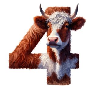 Heat transfers Iron on stickers  cow letter 5 for Tshirts Iron on Decal Patches Stickers Clothes Hat Pillows DIY Crafts