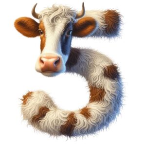 Heat transfers Iron on stickers  cow letter 6 for Tshirts Iron on Decal Patches Stickers Clothes Hat Pillows DIY Crafts