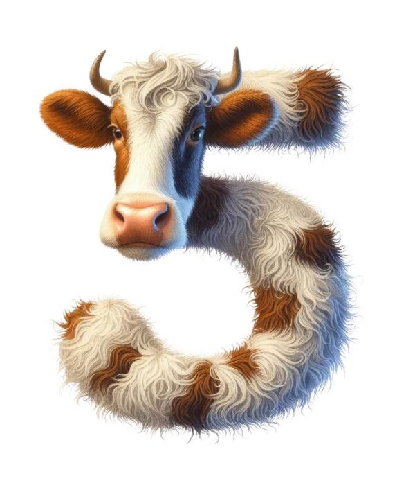 Heat transfers Iron on stickers  cow letter 6 for Tshirts Iron on Decal Patches Stickers Clothes Hat Pillows DIY Crafts