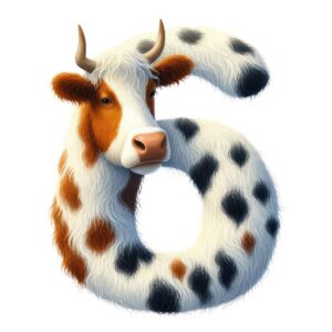 Heat transfers Iron on stickers  cow letter 7 for Tshirts Iron on Decal Patches Stickers Clothes Hat Pillows DIY Crafts