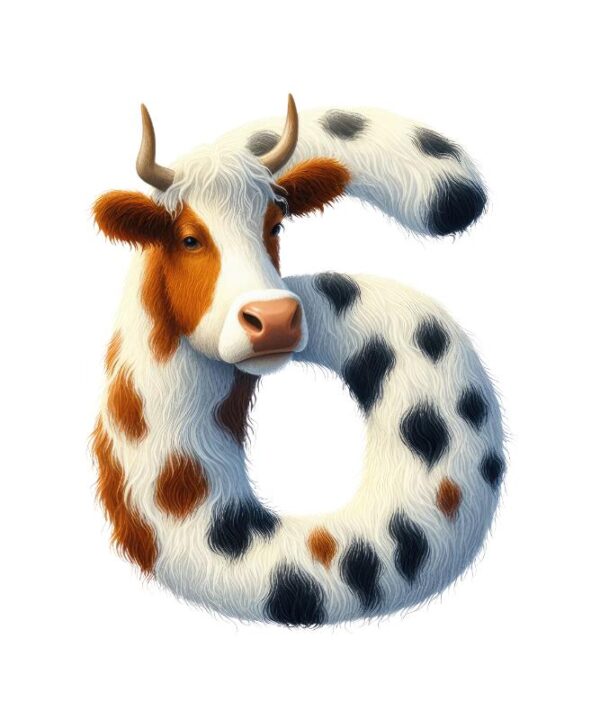 Heat transfers Iron on stickers  cow letter 7 for Tshirts Iron on Decal Patches Stickers Clothes Hat Pillows DIY Crafts