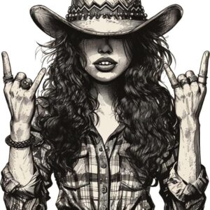 Heat transfers Iron on stickers  cowgirl 106 for Tshirts Iron on Decal Patches Stickers Clothes Hat Pillows DIY Crafts