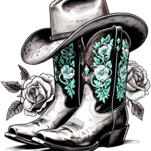 Heat transfers Iron on stickers  cowgirl 112 for Tshirts Iron on Decal Patches Stickers Clothes Hat Pillows DIY Crafts