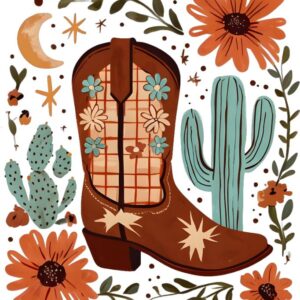 Heat transfers Iron on stickers  cowgirl 124 for Tshirts Iron on Decal Patches Stickers Clothes Hat Pillows DIY Crafts