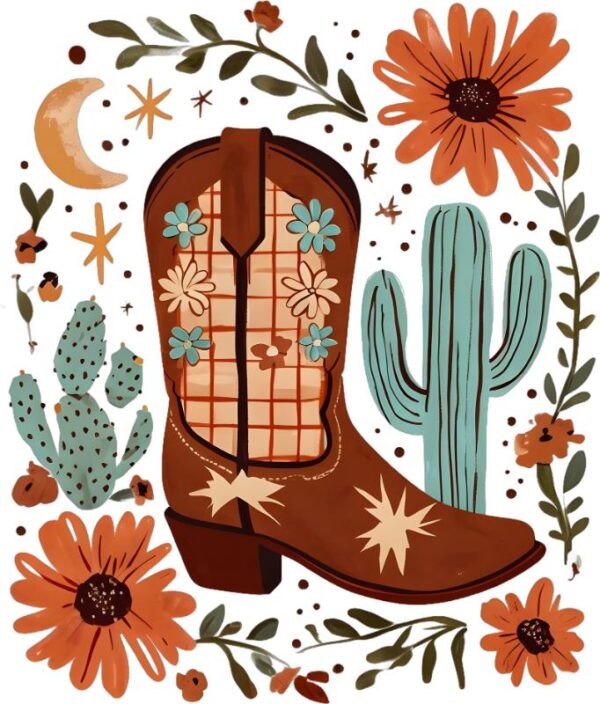 Heat transfers Iron on stickers  cowgirl 124 for Tshirts Iron on Decal Patches Stickers Clothes Hat Pillows DIY Crafts