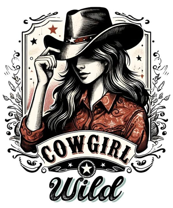 Heat transfers Iron on stickers  cowgirl 14 for Tshirts Iron on Decal Patches Stickers Clothes Hat Pillows DIY Crafts