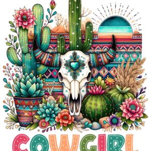 Heat transfers Iron on stickers  cowgirl 154 for Tshirts Iron on Decal Patches Stickers Clothes Hat Pillows DIY Crafts