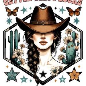 Heat transfers Iron on stickers  cowgirl 17 for Tshirts Iron on Decal Patches Stickers Clothes Hat Pillows DIY Crafts
