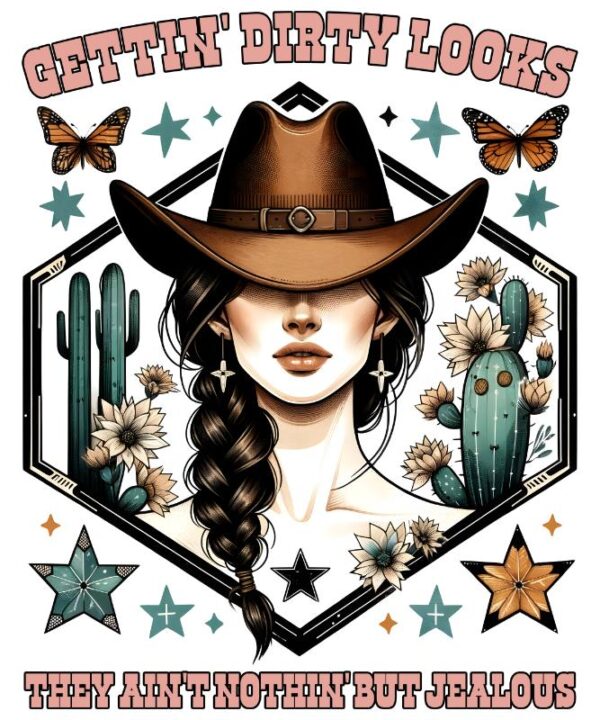 Heat transfers Iron on stickers  cowgirl 17 for Tshirts Iron on Decal Patches Stickers Clothes Hat Pillows DIY Crafts