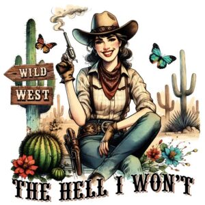 Heat transfers Iron on stickers  cowgirl 2 for Tshirts Iron on Decal Patches Stickers Clothes Hat Pillows DIY Crafts