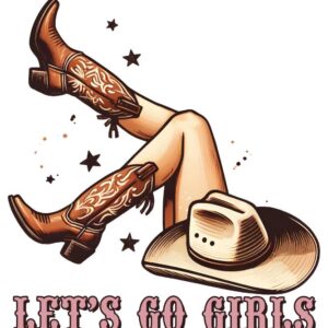 Heat transfers Iron on stickers  cowgirl 50 for Tshirts Iron on Decal Patches Stickers Clothes Hat Pillows DIY Crafts