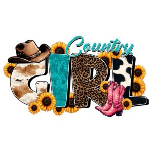 Heat transfers Iron on stickers  cowgirl 62 for Tshirts Iron on Decal Patches Stickers Clothes Hat Pillows DIY Crafts