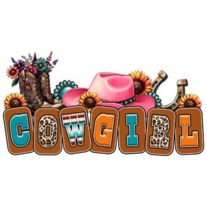 Heat transfers Iron on stickers  cowgirl 76 for Tshirts Iron on Decal Patches Stickers Clothes Hat Pillows DIY Crafts
