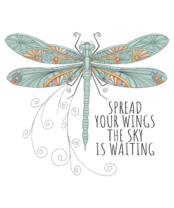 Heat transfers Iron on stickers  dragonfly with saying word 12 for Tshirts Iron on Decal Patches Stickers Clothes Hat Pillows DIY Crafts