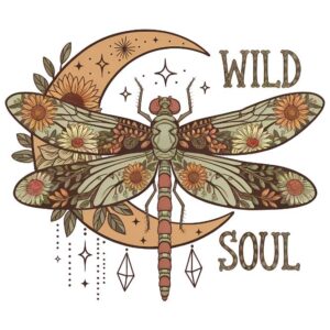 Heat transfers Iron on stickers  dragonfly with saying word 19 for Tshirts Iron on Decal Patches Stickers Clothes Hat Pillows DIY Crafts