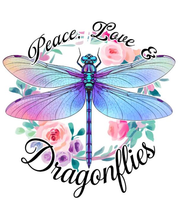 Heat transfers Iron on stickers  dragonfly with saying word 2 for Tshirts Iron on Decal Patches Stickers Clothes Hat Pillows DIY Crafts