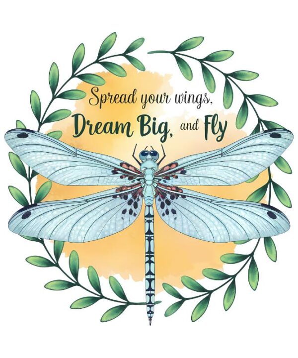 Heat transfers Iron on stickers  dragonfly with saying word 3 for Tshirts Iron on Decal Patches Stickers Clothes Hat Pillows DIY Crafts