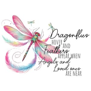 Heat transfers Iron on stickers  dragonfly with saying word 6 for Tshirts Iron on Decal Patches Stickers Clothes Hat Pillows DIY Crafts