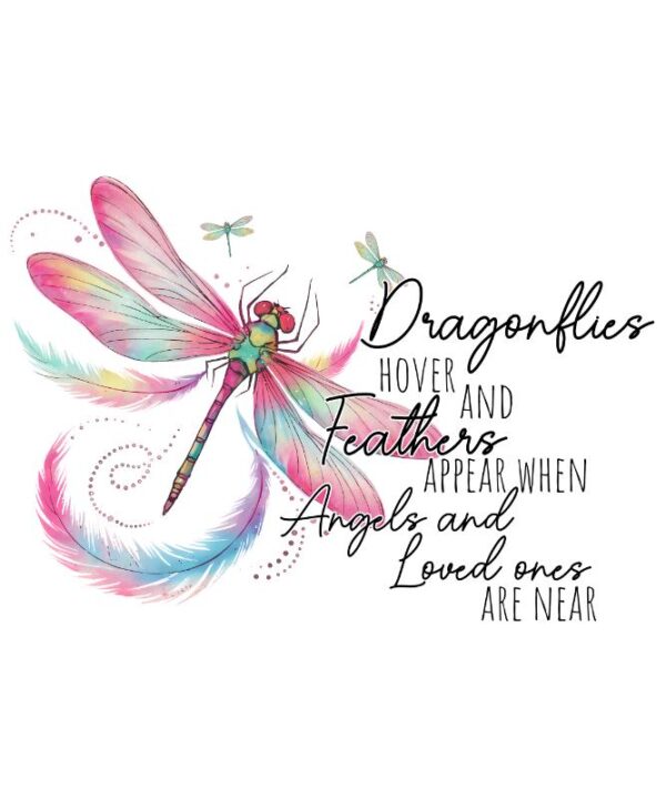 Heat transfers Iron on stickers  dragonfly with saying word 6 for Tshirts Iron on Decal Patches Stickers Clothes Hat Pillows DIY Crafts
