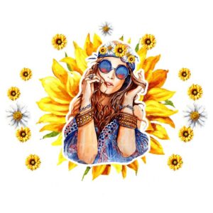 Heat transfers Iron on stickers  flower 298 for Tshirts Iron on Decal Patches Stickers Clothes Hat Pillows DIY Crafts