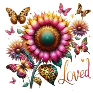 Heat transfers Iron on stickers  flower 309 for Tshirts Iron on Decal Patches Stickers Clothes Hat Pillows DIY Crafts