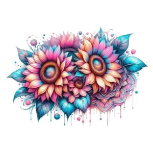 Heat transfers Iron on stickers  flower 313 for Tshirts Iron on Decal Patches Stickers Clothes Hat Pillows DIY Crafts