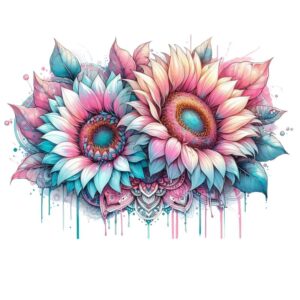 Heat transfers Iron on stickers  flower 314 for Tshirts Iron on Decal Patches Stickers Clothes Hat Pillows DIY Crafts