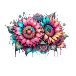 Heat transfers Iron on stickers  flower 315 for Tshirts Iron on Decal Patches Stickers Clothes Hat Pillows DIY Crafts
