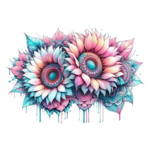 Heat transfers Iron on stickers  flower 316 for Tshirts Iron on Decal Patches Stickers Clothes Hat Pillows DIY Crafts