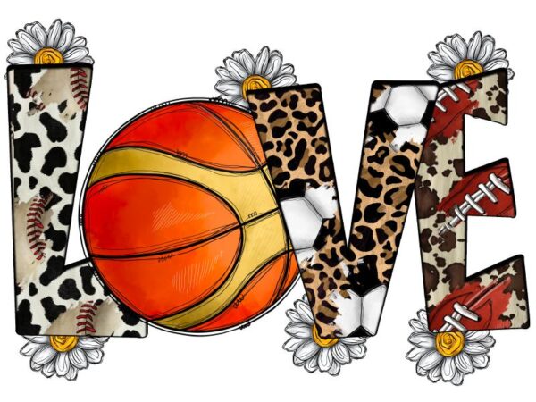 Heat transfers Iron on stickers  football baseball soccor basketball ball 421 for Tshirts Iron on Decal Patches Stickers Clothes Hat Pillows DIY Crafts