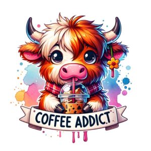 Heat transfers Iron on stickers  highland cow 358 for Tshirts Iron on Decal Patches Stickers Clothes Hat Pillows DIY Crafts