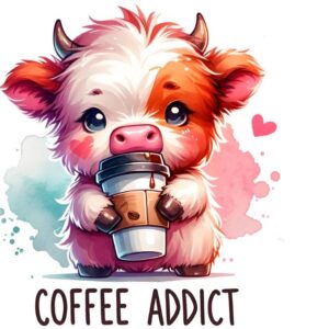 Heat transfers Iron on stickers  highland cow 361 for Tshirts Iron on Decal Patches Stickers Clothes Hat Pillows DIY Crafts